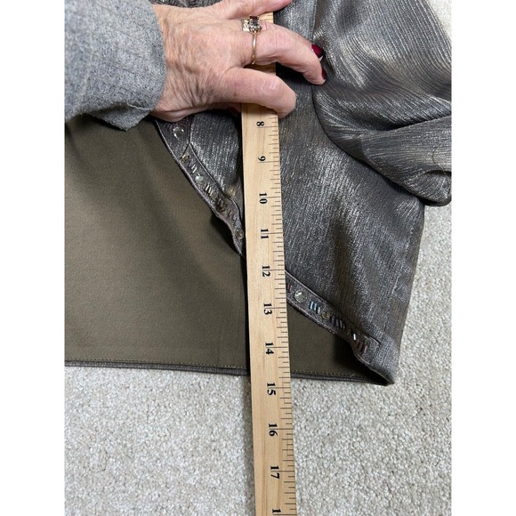 Ignite Evenings By Carol Lin Size 16 Gray Ruffles Layers Vintage Jacket - Picture 15 of 16